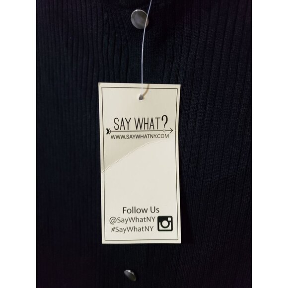 Say What black, juniors' plus size, ribbed, stretchy, bodycon dress, size 2X - Picture 5 of 8